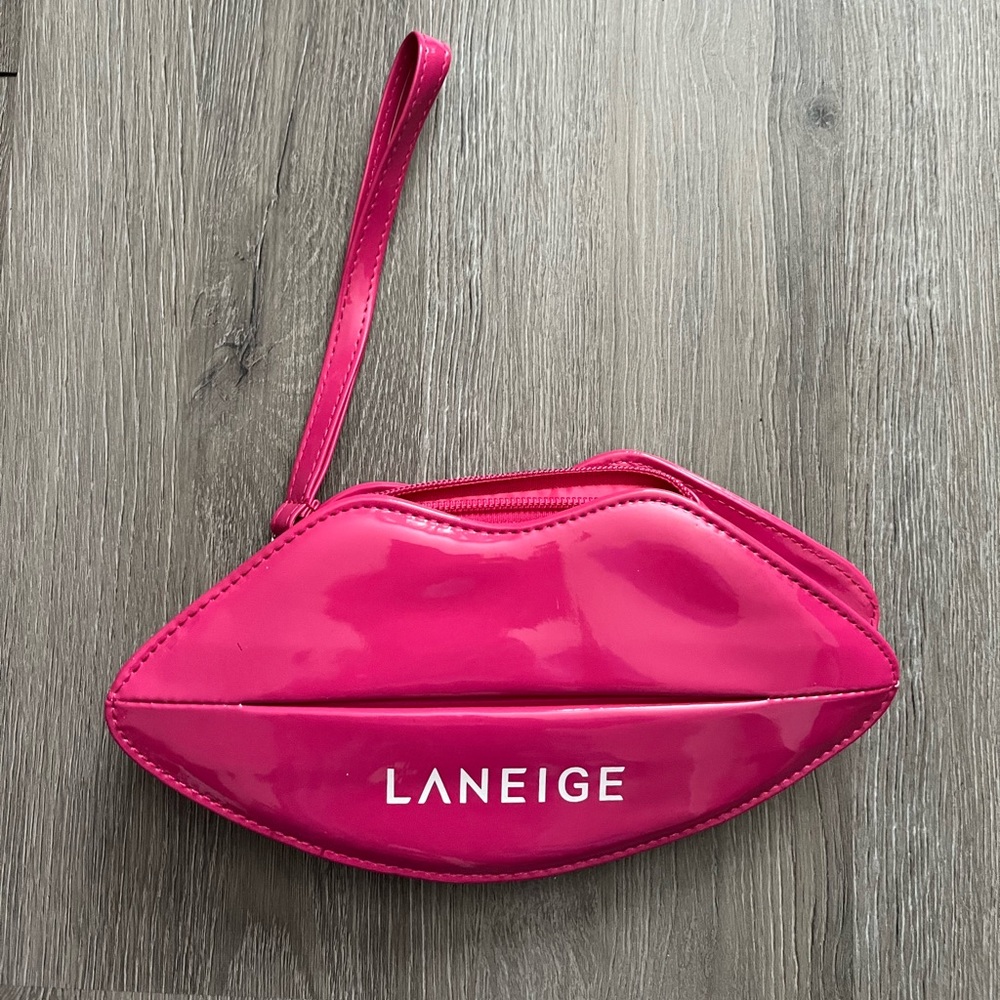 LANEIGE Hot Pink Lip Cosmetics Bag Clutch